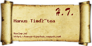 Hanus Timótea névjegykártya
